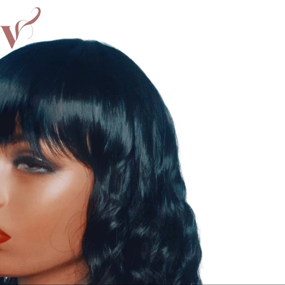 NWT Synthetic (Black) Body Wave 12" Wig with Bang - Picture 3 of 6